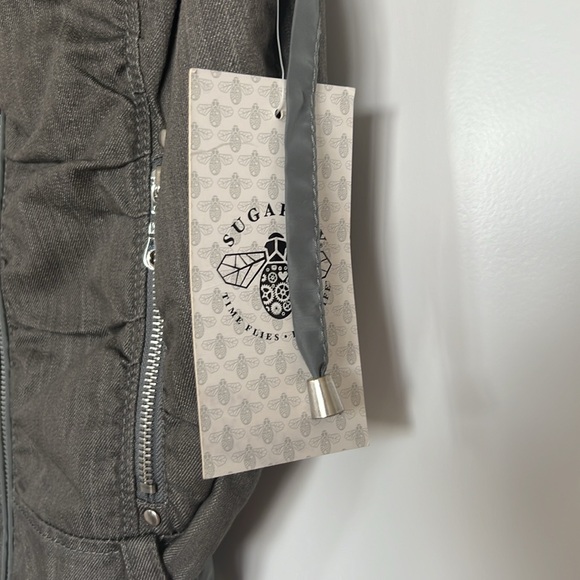 NWT! Denim Parachute Belted Vest by Sugarfly - Picture 2 of 7